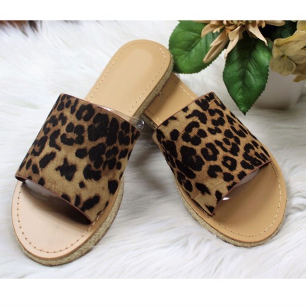 SUMMER CLEARANCE ‼️5 🌟Leopard Espadrille Slides - Picture 4 of 5